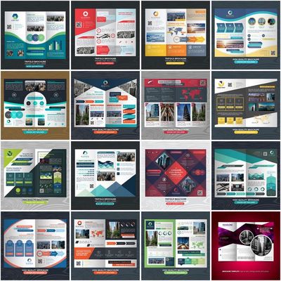 【企业必备】59套三折页矢量设计素材 高效呈现产品与服务魅力